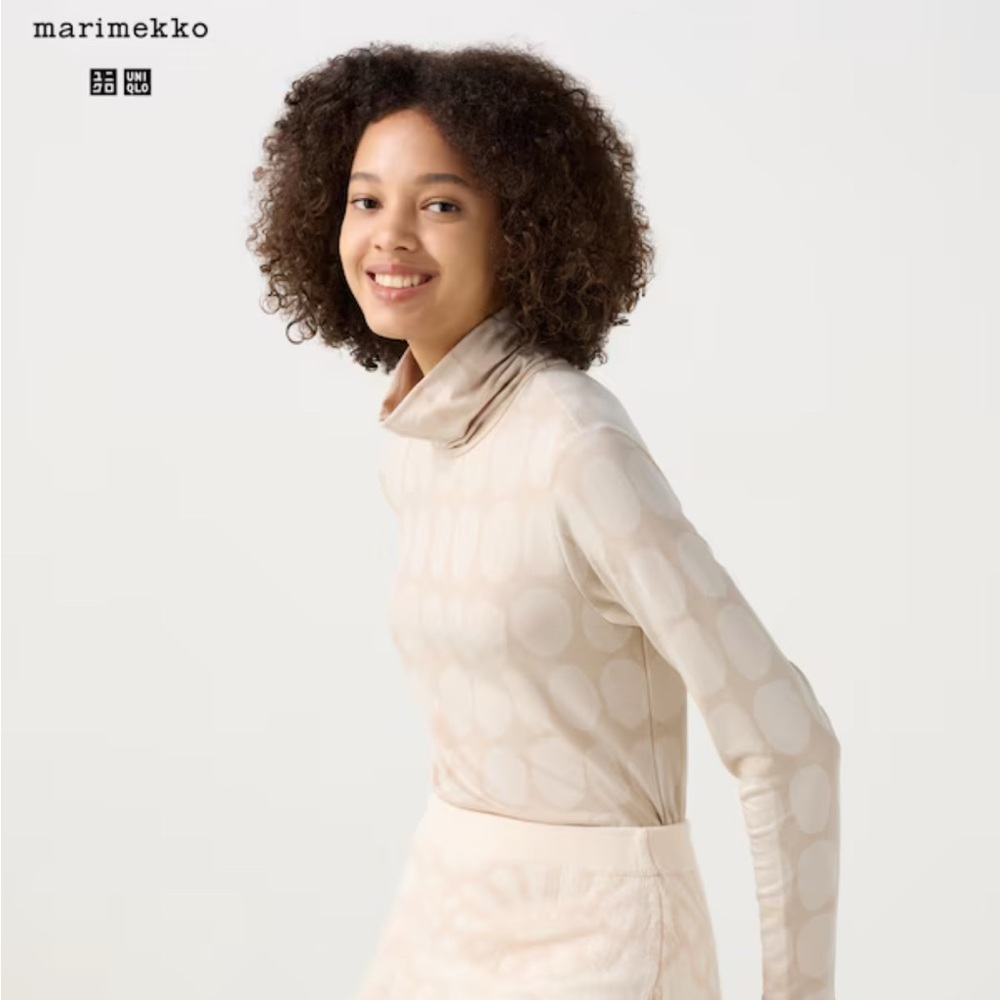 Marimekko Cream Cowl Turtleneck Sweater